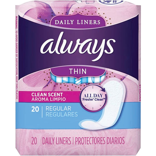 ALWAYS PANTY LINER 20 CT REGULAR