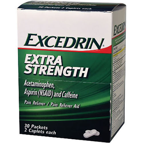 EXCEDRIN CAPLETS 30 PCS of 2CT EXTRA STRENGTH DISPENSER