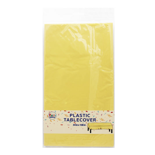 PARTY SOLUTIONS TABLE COVER 54X108 IN YELLOW