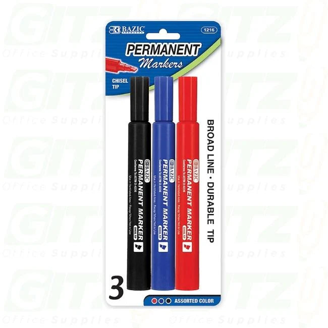 Bazic Color Markers Asstd 3Pc