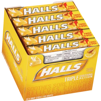 Halls Relief Cough Drops Triple Soothing Action - 20 Ct