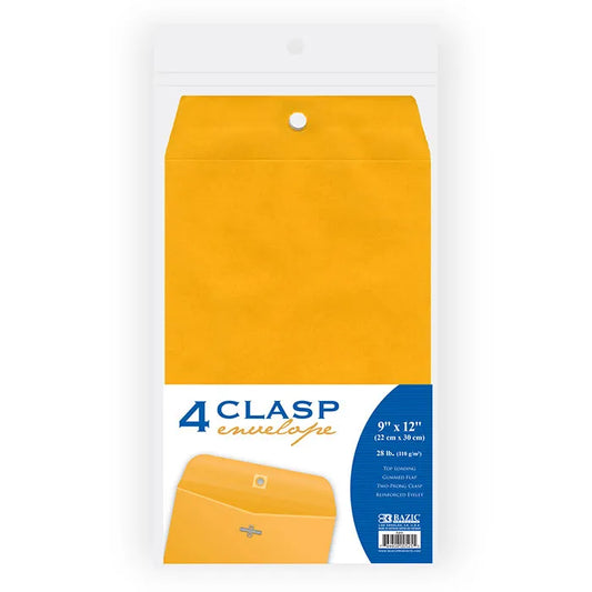 Clasp Envelope -  9" X 12" Clasp (4/pack)