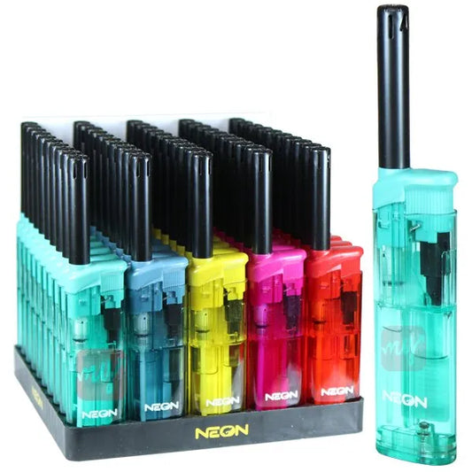 Neon Candle & Refillable Mini Lighter - 50CT 6BL