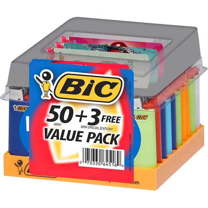 Bic Disposable Lighters Mini - 50+3 PCS