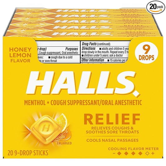 Halls Relief Honey Lemon Cough Drops