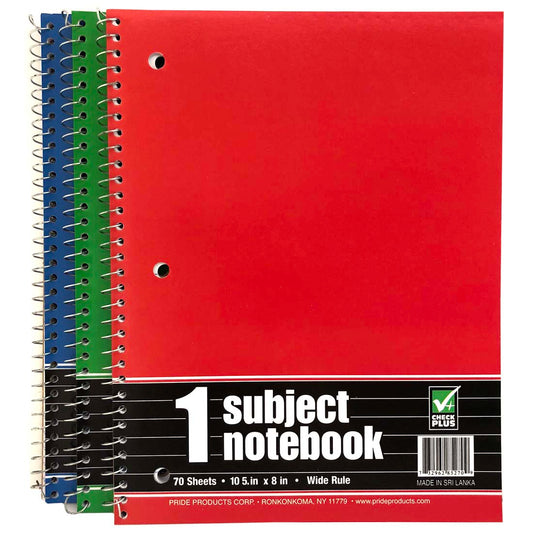 CHECK PLUS SPIRAL NOTEBOOK 70 SHEET 1 SUBJECT