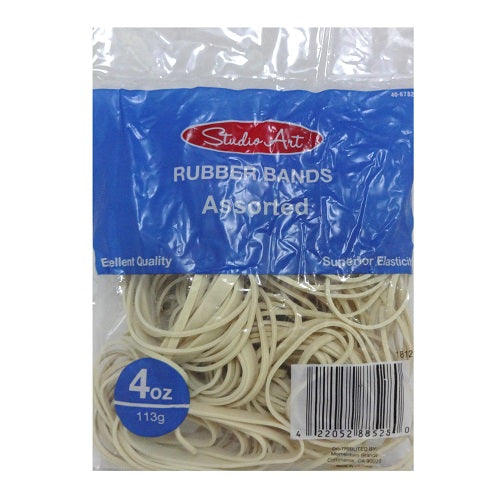 Rubber Asst Natural Bands 4oz