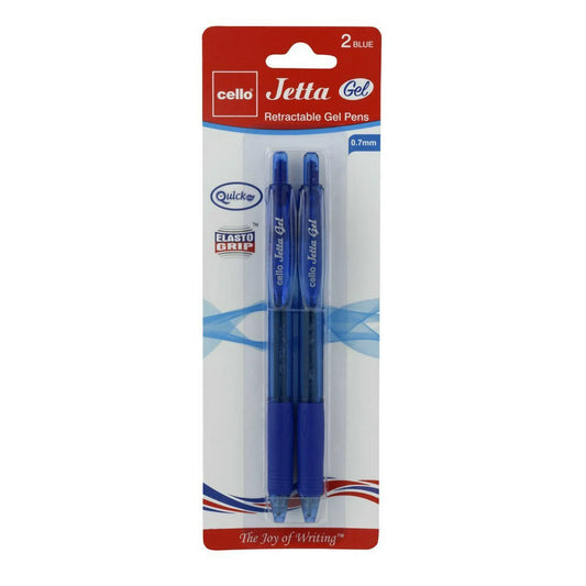 Cello Jetta Retractable Gel Pen blue -2ct