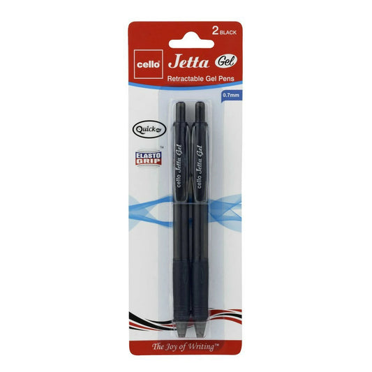 Cello Jetta Retractable Gel Pen black - 2Packs