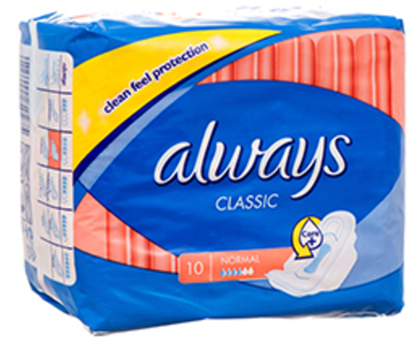 ALWAYS CLASSIC MAXI PAD NORMAL W/WINGS - 10 CT