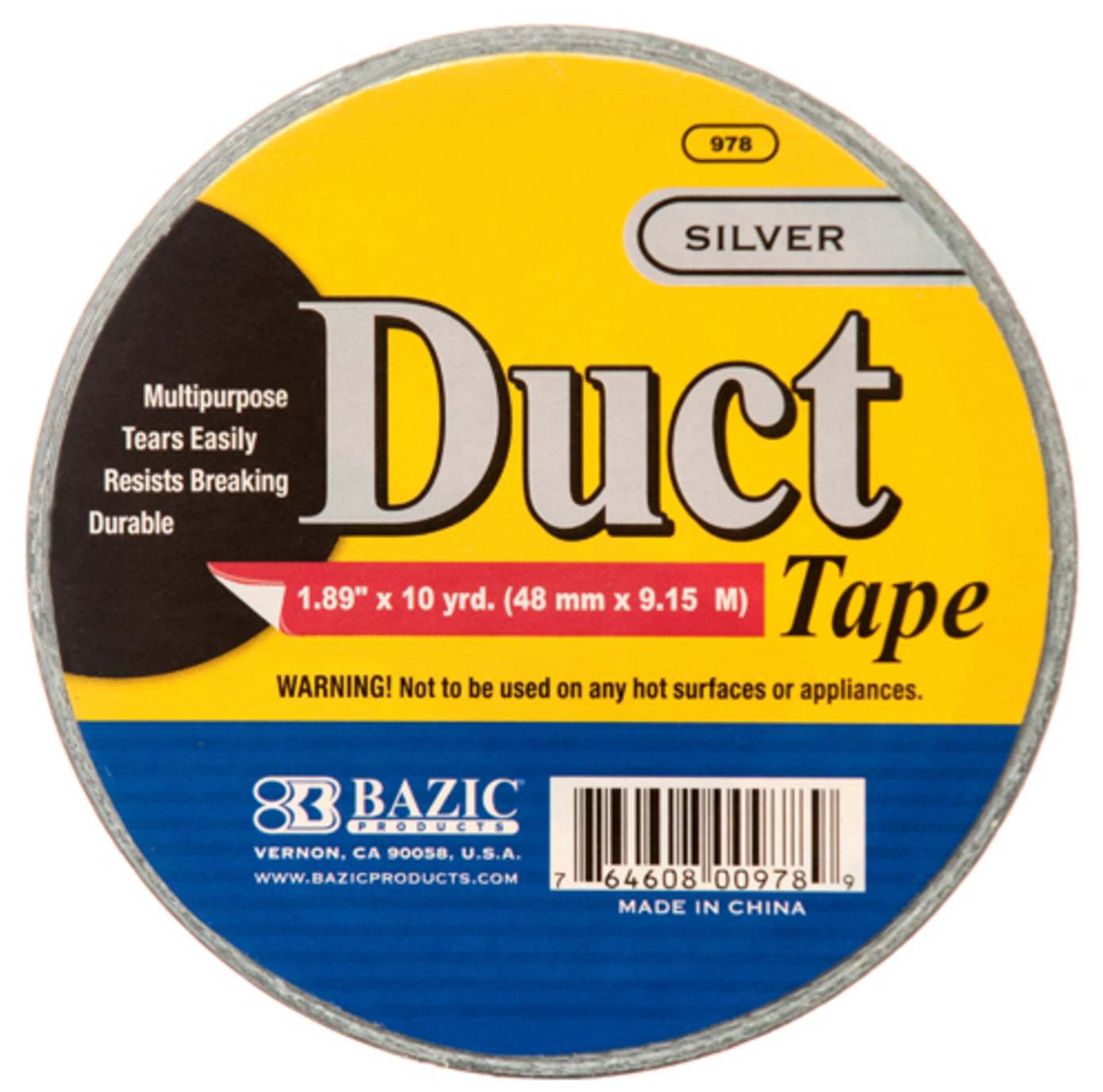 BAZIC DUCT TAPE SILVER 1.89" X 10YD