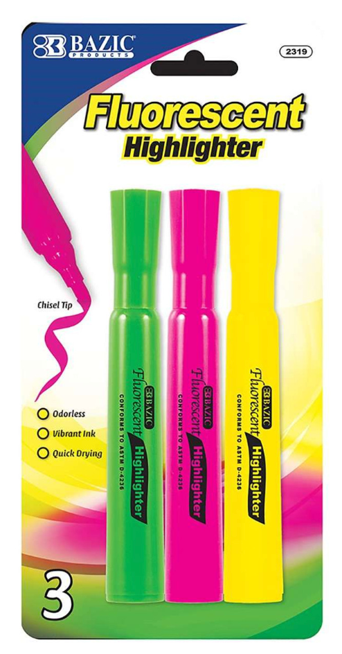 Desk Style Bazic Fluorescent Highlighter