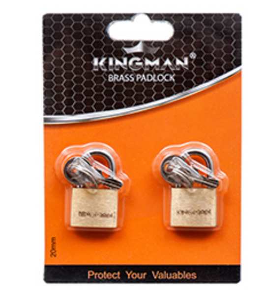 KINGMAN BRASS PADLOCK 2 X 20MM