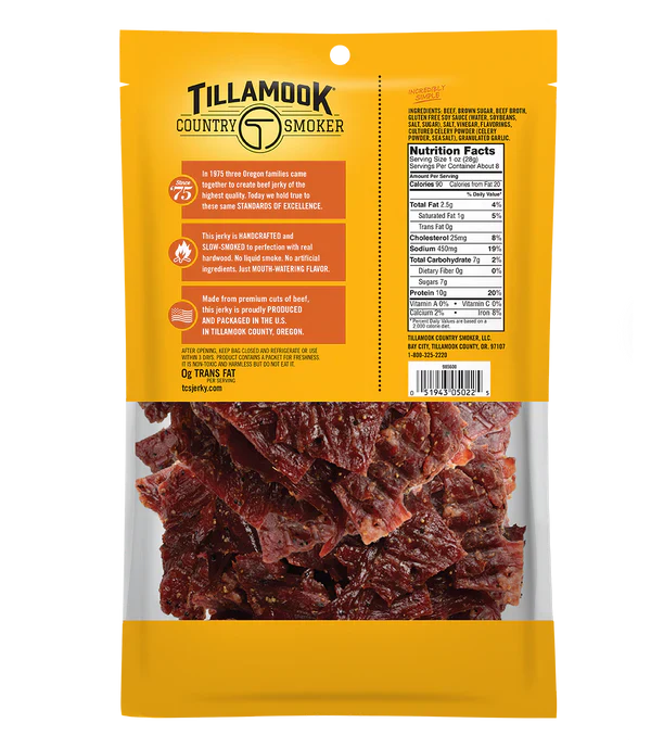 Beef Jerky teriyaki. We start with 100% premium beef 1/2 pound