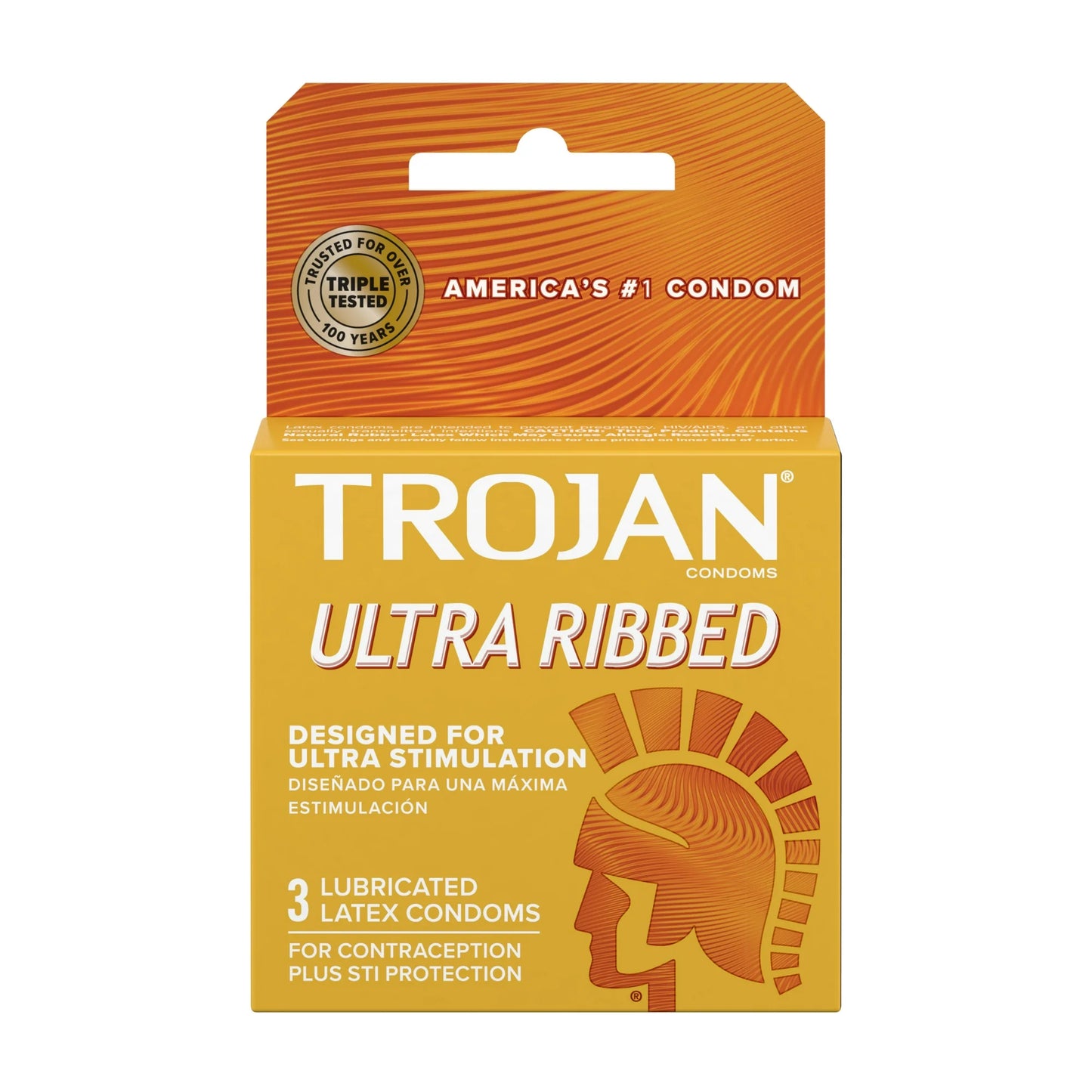 Trojan Yellow Ribbed - 6 Ct