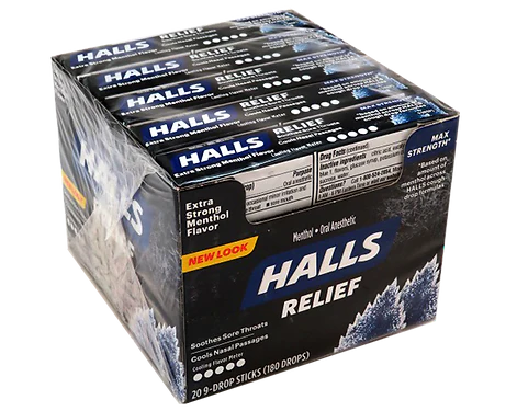 Halls Extra Menthol Black Cough Drops