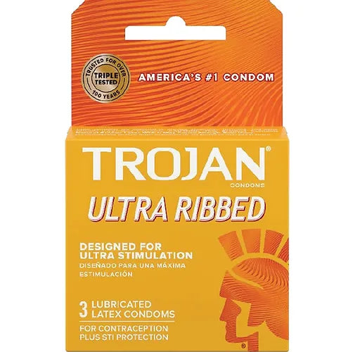 Trojan - "Ultra-Ribbed" (Brown)