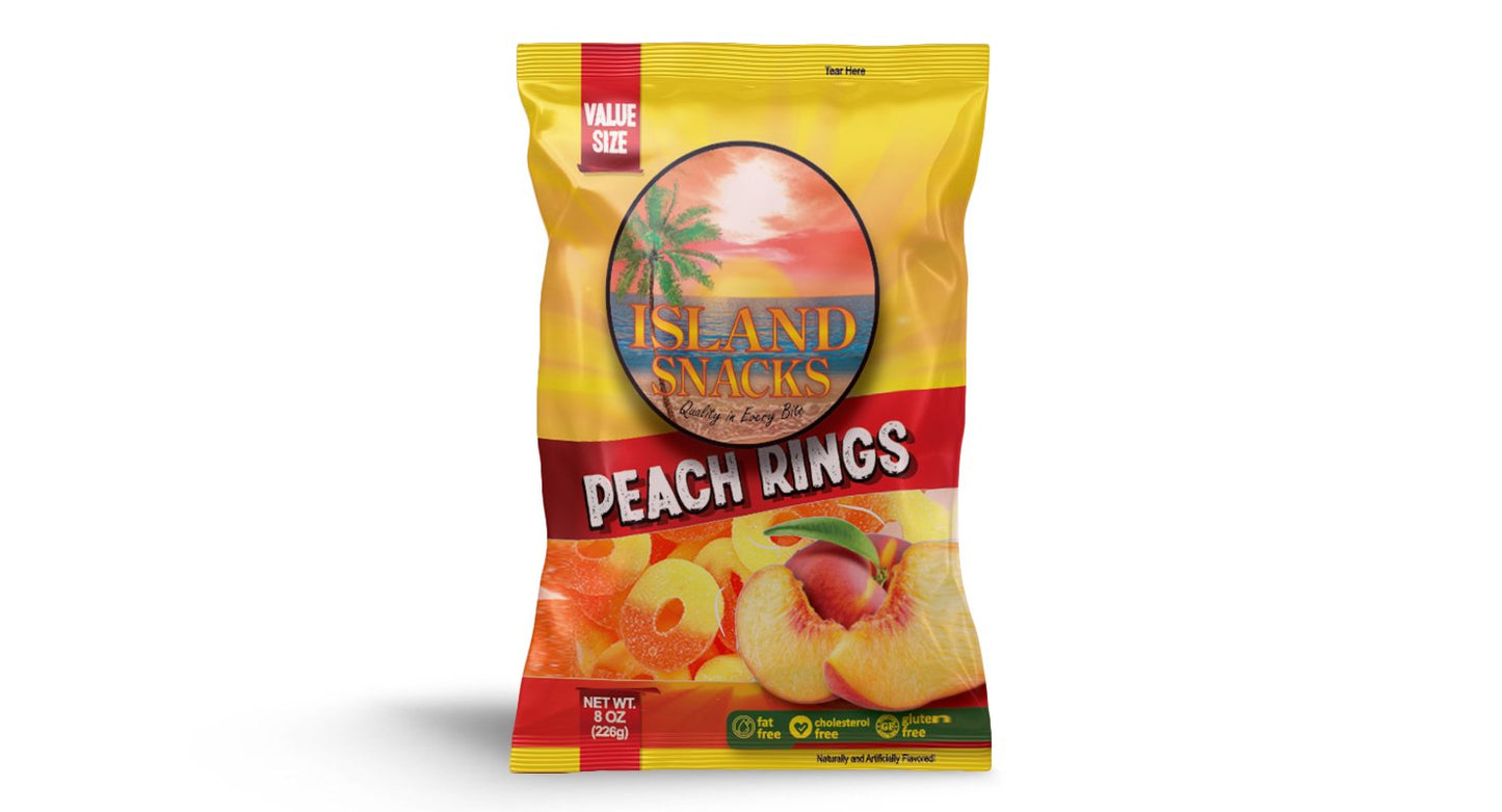 Peach Rings -  8 oz - 6CT