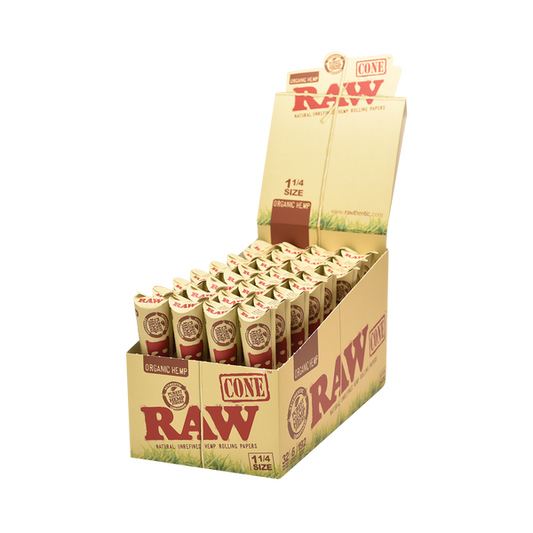 RAW - Organic Cones 1 1/4 6ct - 32pk