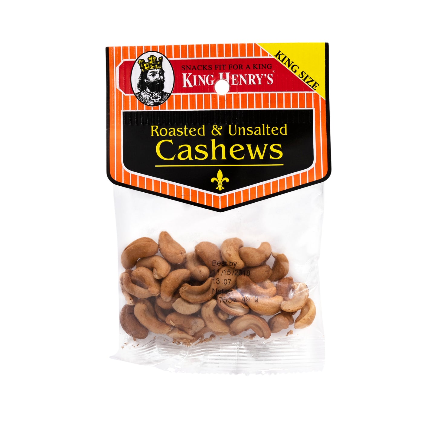 King Henry Roasted Unsalted Cashews